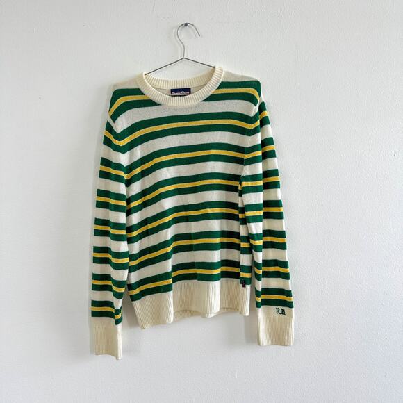 Rowing Blazer - Men's Cashmere Stripe Sweater Green Yellow - Picture 1 of 4